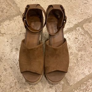 Indigo rd. Gently used brown suede wedges